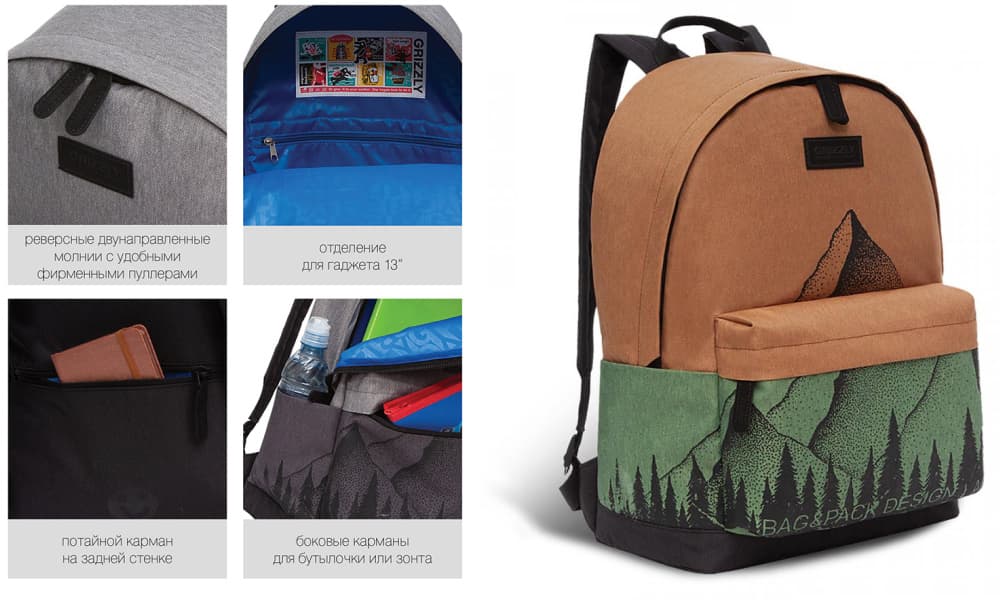 Самый легкий городской рюкзак из рейтинга GRIZZLY.jpg